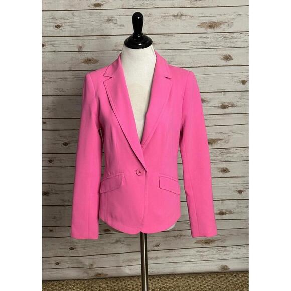 Trina Turk pink Legally Blonde Barbie office siren single-breasted blazer Size 4 - Picture 1 of 10
